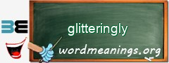 WordMeaning blackboard for glitteringly